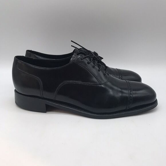 Florsheim Lexington 17067-01 Black Leather Oxford Men\'s 9.5D Cap Toe 5-Eye Shoes main image 12